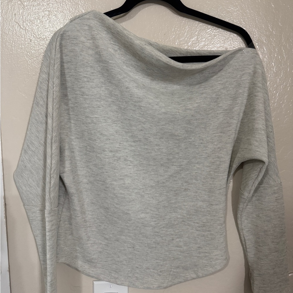 NEW* Free People Light Gray Women's Boatneck/off the shoulder top
